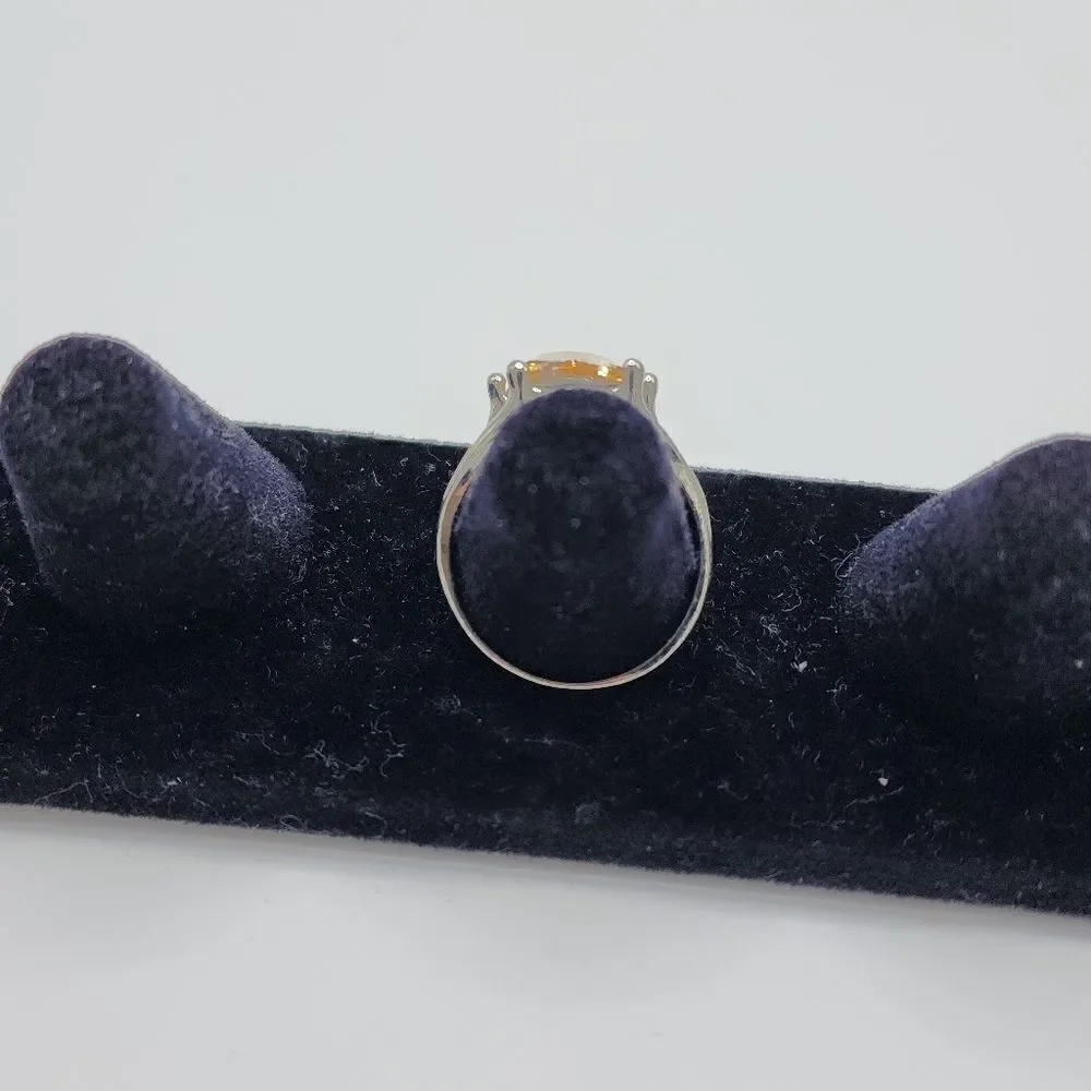 Vintage silver tangerine cocktail statement ring